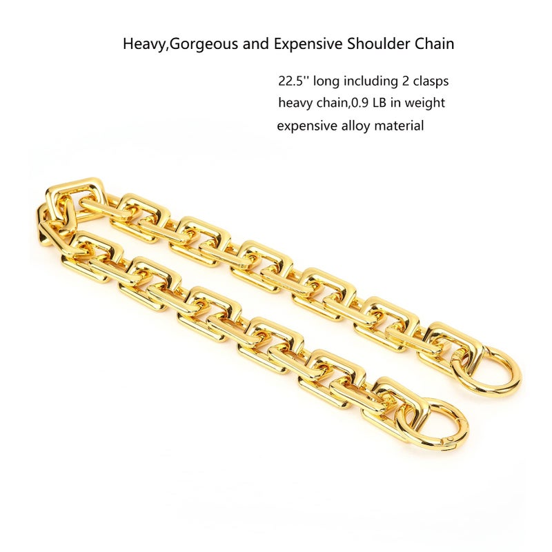 Yichain 22.5 Inch Gorgeous Heavy Metal Bag Chains Purse Handle Shoulder Strap Replacement (Yellow Gold,Large) - Image 2